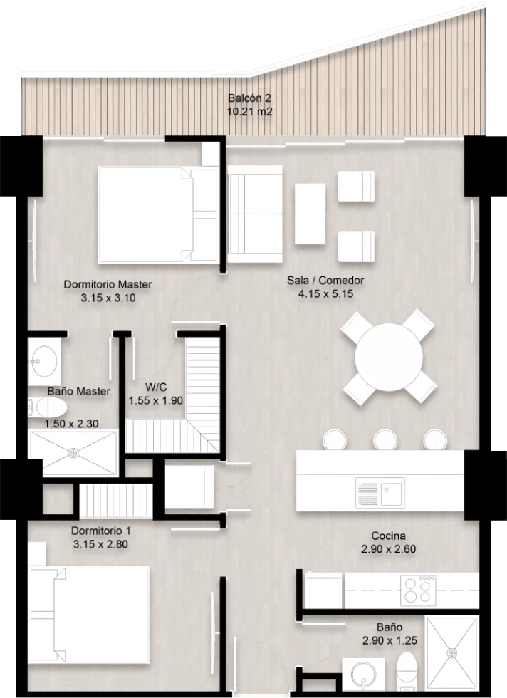 Almar Barandúa - 2 dormitorios